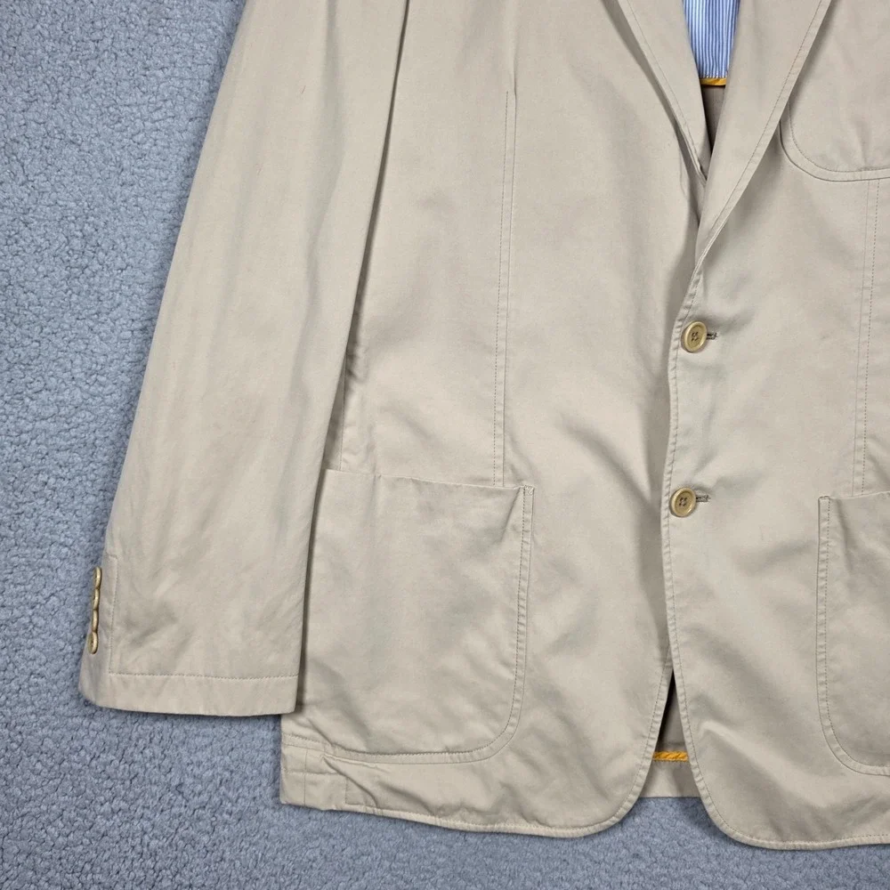 Robert Talbott Sport Coat Mens Size Large Beige Monterey Regular Fit Cotton